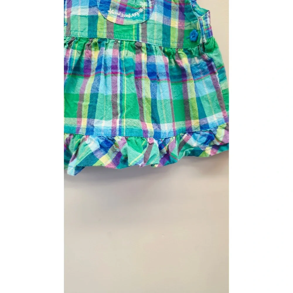 OshKosh B'gosh Baby Girls 6M Plaid Ruffle Jumper Dress